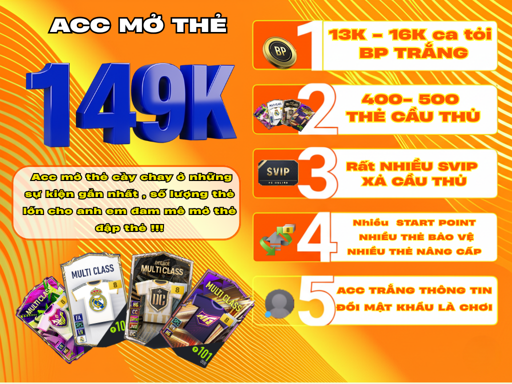ACC MỞ THẺ 149K ( CÓ QUÀ GMAIL B2S SIÊU NGON !!) NEW!!!